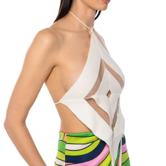 Callie So Clearly Sexy Mesh Halter M L - Picture 2 of 7